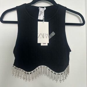 Zara Rhinestone Women's Top